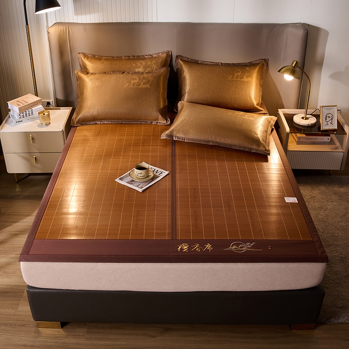 91家纺网 家纺一手货源 找家纺 鑫琪莱家纺 2025新款双面竹席冰丝席竹凉席学生宿舍席子 草本-檀香-