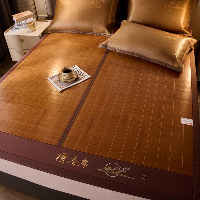 91家纺网 家纺一手货源 找家纺 鑫琪莱家纺 2025新款双面竹席冰丝席竹凉席学生宿舍席子 草本-檀香-