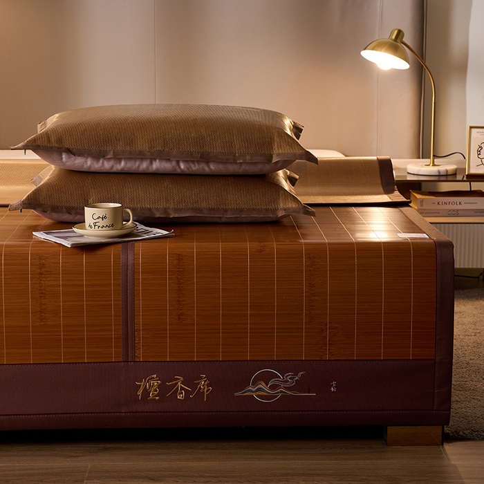 91家纺网 家纺一手货源 找家纺 鑫琪莱家纺 2025新款双面竹席冰丝席竹凉席学生宿舍席子 草本-檀香-