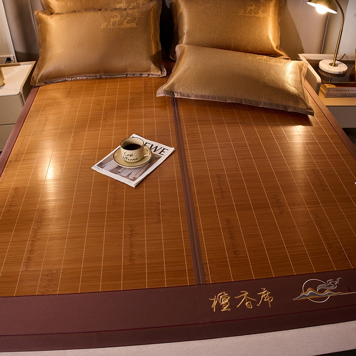 91家纺网 家纺一手货源 找家纺 鑫琪莱家纺 2025新款双面竹席冰丝席竹凉席学生宿舍席子 草本-檀香-