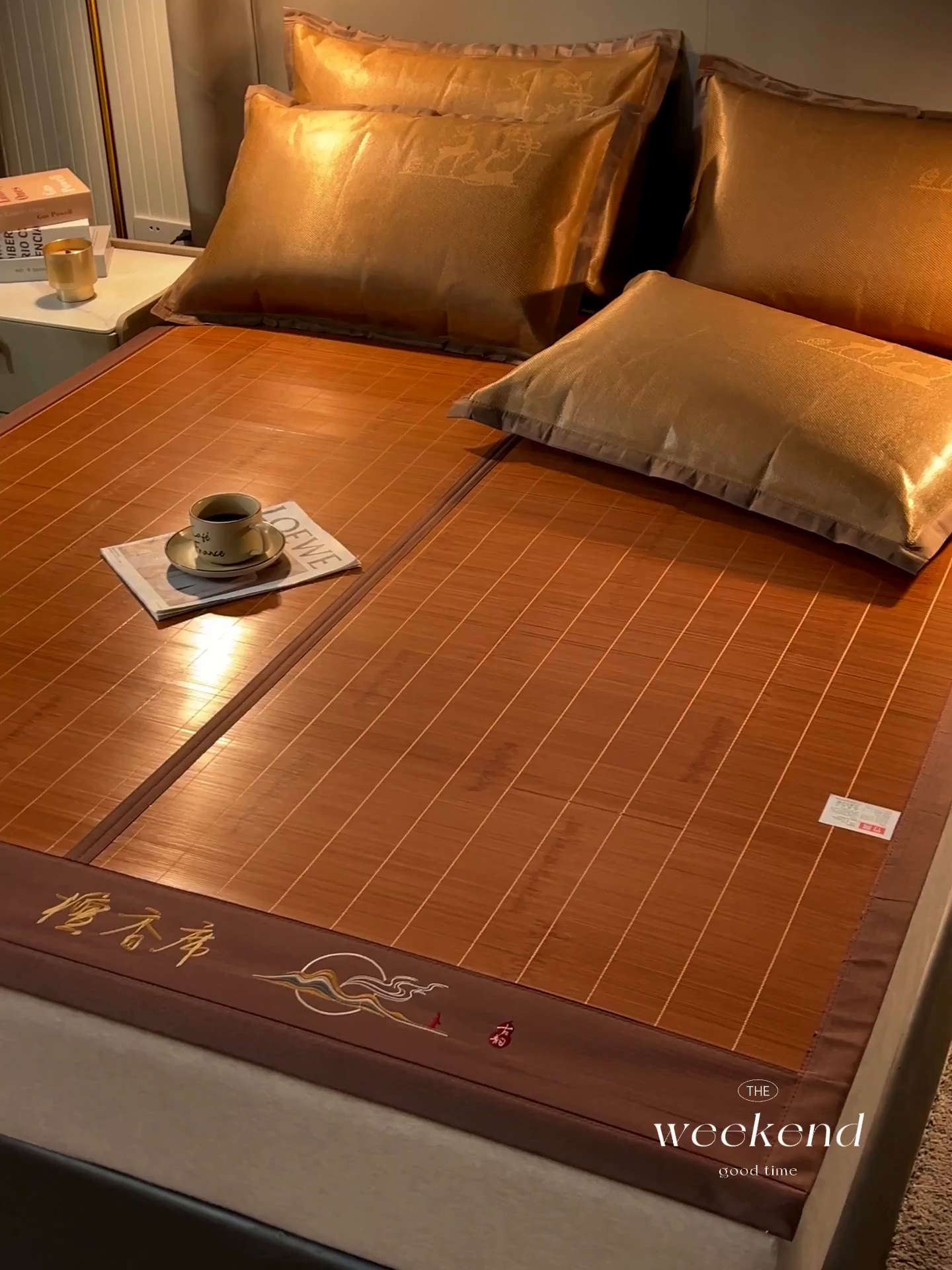 91家纺网 家纺一手货源 找家纺 鑫琪莱家纺 2025新款双面竹席冰丝席竹凉席学生宿舍席子 草本-檀香-