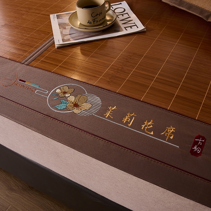 91家纺网 家纺一手货源 找家纺 鑫琪莱家纺 2025新款双面竹席冰丝席竹凉席学生宿舍席子 草本-茉莉-