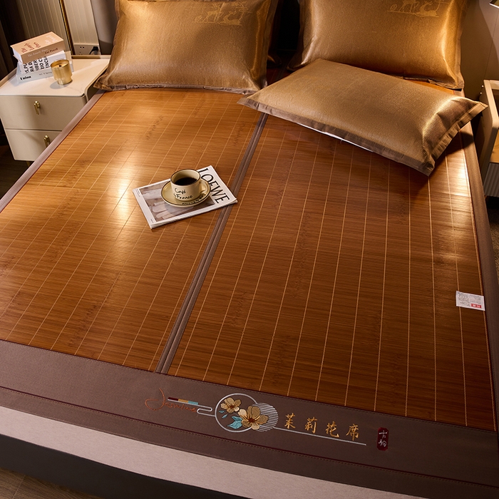 91家纺网 家纺一手货源 找家纺 鑫琪莱家纺 2025新款双面竹席冰丝席竹凉席学生宿舍席子 草本-茉莉-