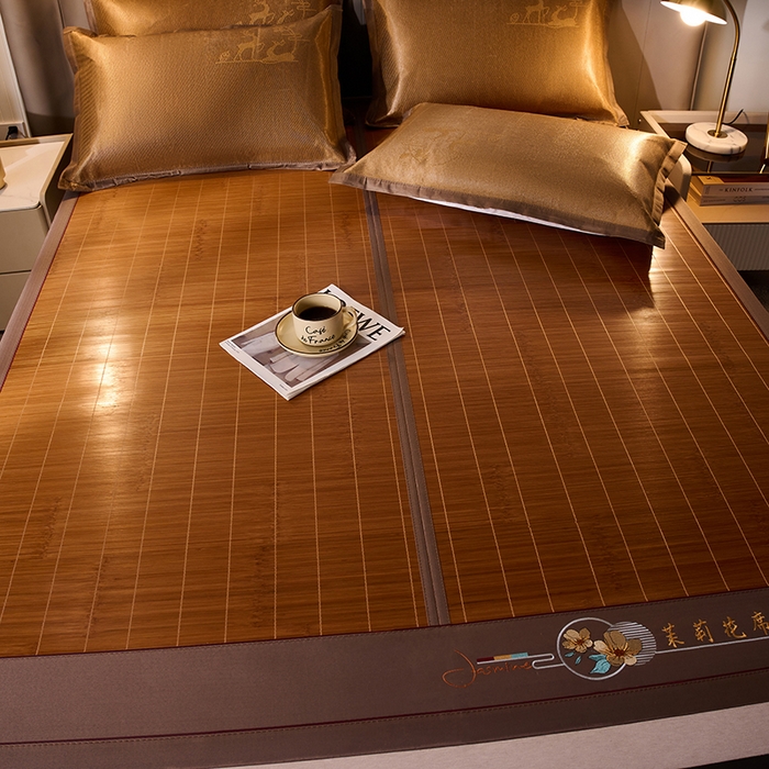 91家纺网 家纺一手货源 找家纺 鑫琪莱家纺 2025新款双面竹席冰丝席竹凉席学生宿舍席子 草本-茉莉-