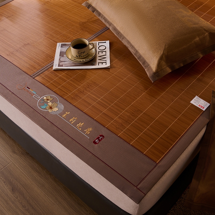 91家纺网 家纺一手货源 找家纺 鑫琪莱家纺 2025新款双面竹席冰丝席竹凉席学生宿舍席子 草本-茉莉-