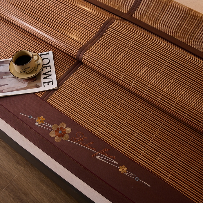 91家纺网 家纺一手货源 找家纺 鑫琪莱家纺 2025新款双面竹席冰丝席竹凉席学生宿舍席子 锦绣良缘-