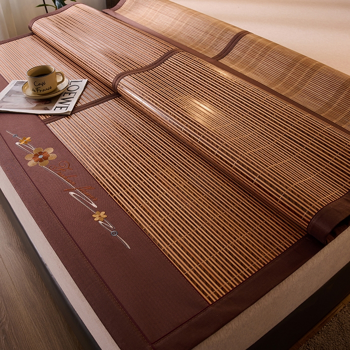 91家纺网 家纺一手货源 找家纺 鑫琪莱家纺 2025新款双面竹席冰丝席竹凉席学生宿舍席子 锦绣良缘-