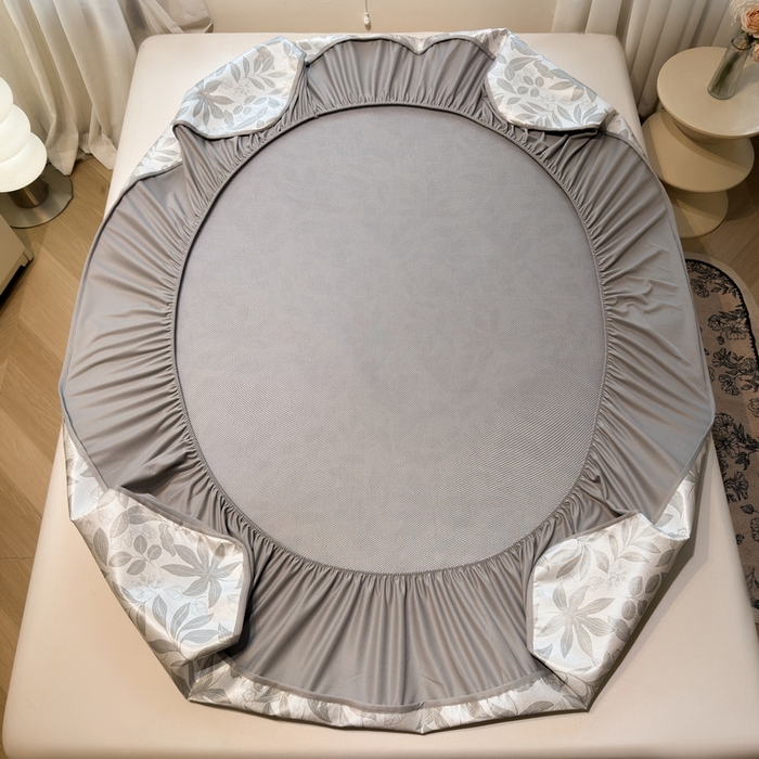 91家纺网 家纺一手货源 找家纺 LIFE.丽芙 2025春夏季新品数码印花冰藤凉席席子床笠三件套加厚冰丝软藤席小清新印花床罩单件（风格二） 绿茵