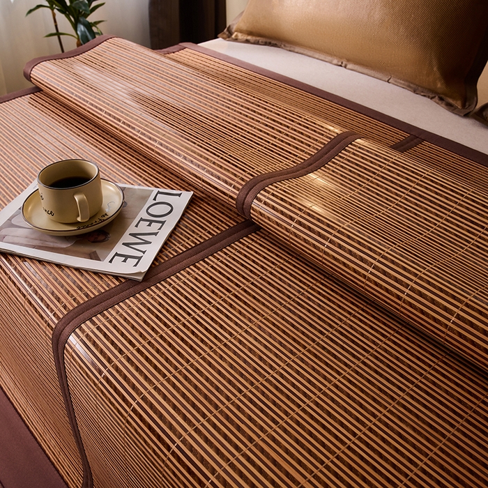 91家纺网 家纺一手货源 找家纺 鑫琪莱家纺 2025新款双面竹席冰丝席竹凉席学生宿舍席子 锦绣良缘-