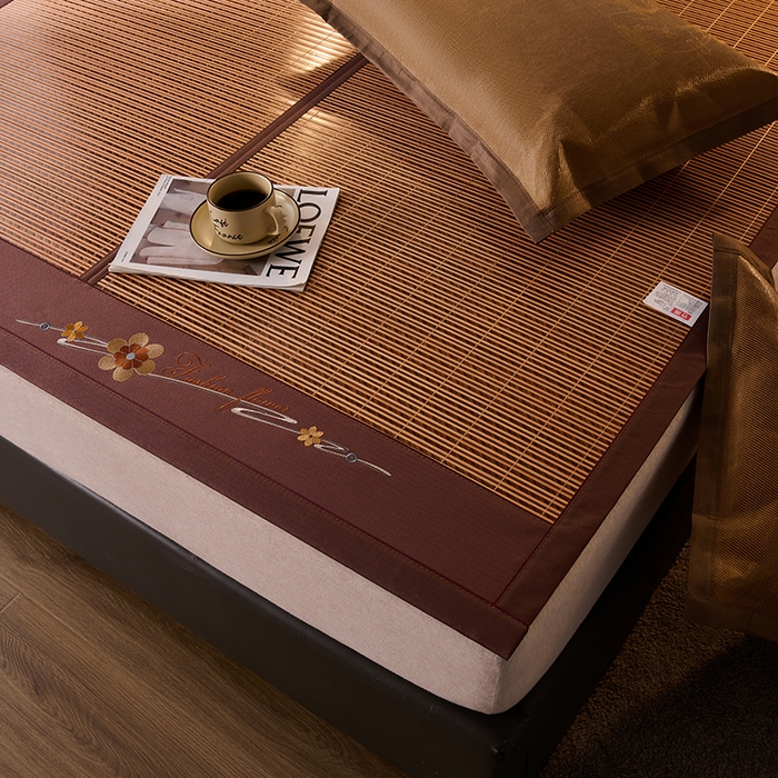 91家纺网 家纺一手货源 找家纺 鑫琪莱家纺 2025新款双面竹席冰丝席竹凉席学生宿舍席子 锦绣良缘-