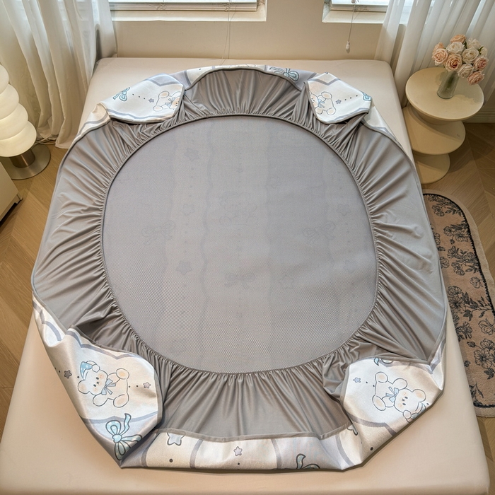 91家纺网 家纺一手货源 找家纺 LIFE.丽芙 2025春夏季新品数码印花冰藤凉席席子床笠三件套加厚冰丝软藤席小清新印花床罩单件（风格二） 甜梦小熊