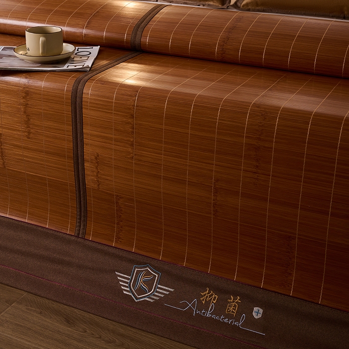 91家纺网 家纺一手货源 找家纺 鑫琪莱家纺 2025新款双面竹席冰丝席竹凉席学生宿舍席子 抑菌驱蚊-