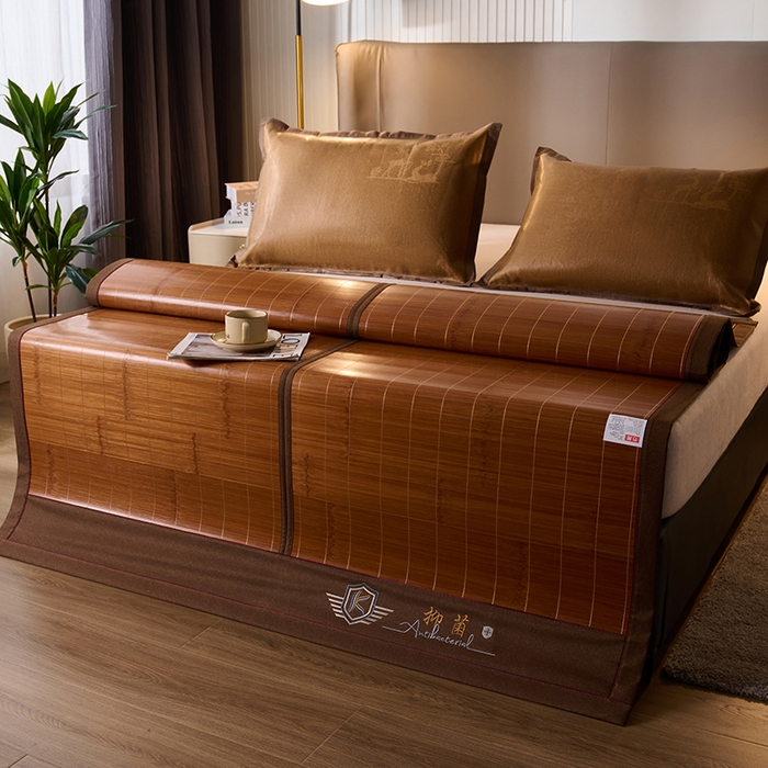 91家纺网 家纺一手货源 找家纺 鑫琪莱家纺 2025新款双面竹席冰丝席竹凉席学生宿舍席子 抑菌驱蚊-