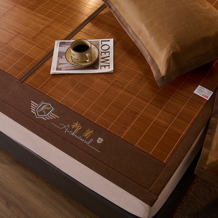 91家纺网 家纺一手货源 找家纺 鑫琪莱家纺 2025新款双面竹席冰丝席竹凉席学生宿舍席子 抑菌驱蚊-