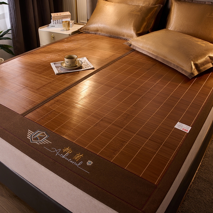 91家纺网 家纺一手货源 找家纺 鑫琪莱家纺 2025新款双面竹席冰丝席竹凉席学生宿舍席子 抑菌驱蚊-