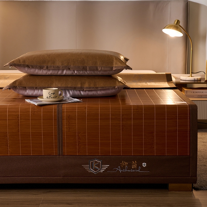 91家纺网 家纺一手货源 找家纺 鑫琪莱家纺 2025新款双面竹席冰丝席竹凉席学生宿舍席子 抑菌驱蚊-