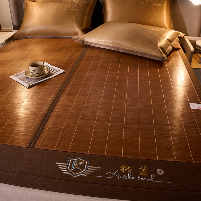 91家纺网 家纺一手货源 找家纺 鑫琪莱家纺 2025新款双面竹席冰丝席竹凉席学生宿舍席子 抑菌驱蚊-