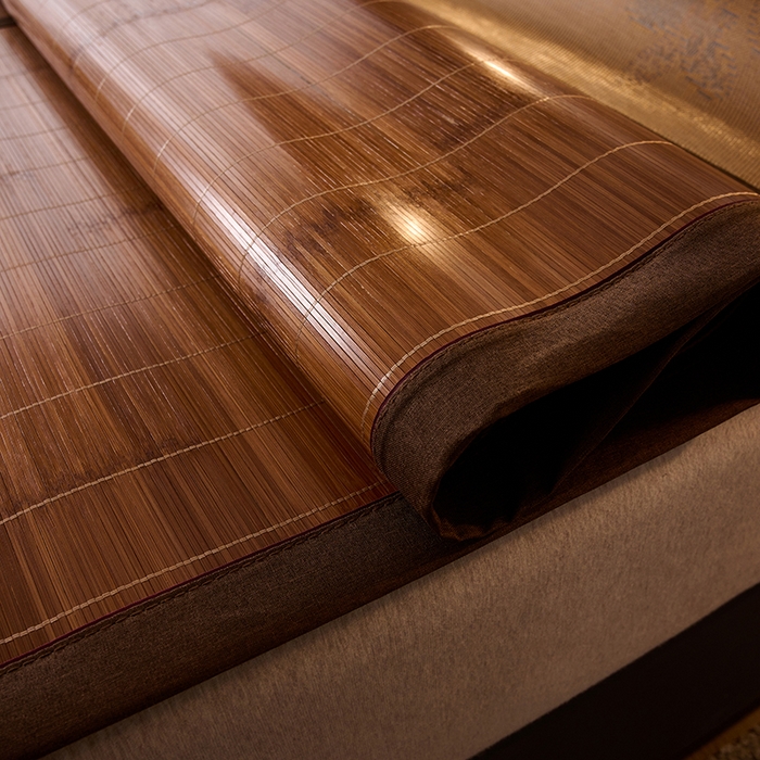 91家纺网 家纺一手货源 找家纺 鑫琪莱家纺 2025新款双面竹席冰丝席竹凉席学生宿舍席子 抑菌驱蚊-