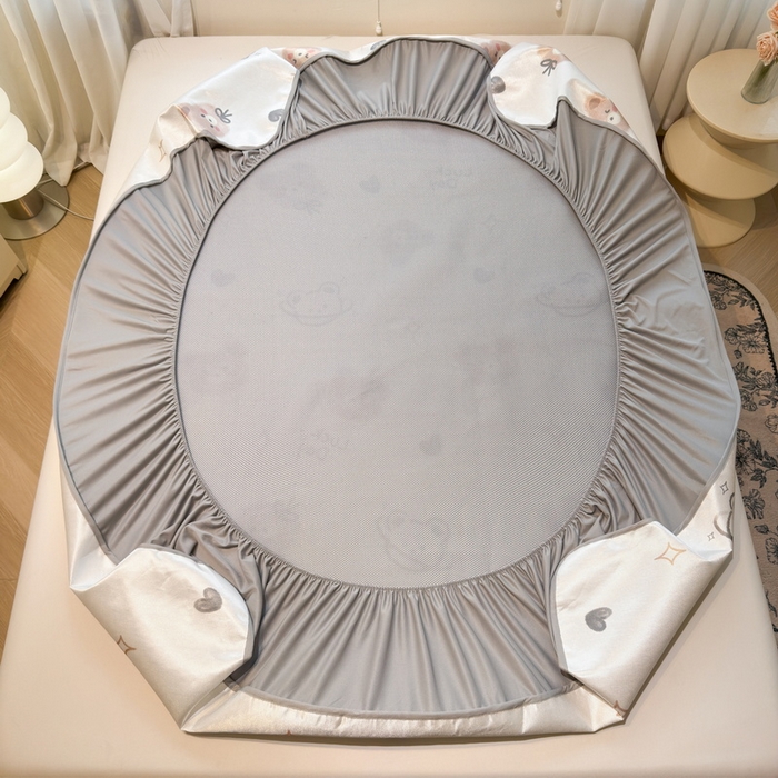 91家纺网 家纺一手货源 找家纺 LIFE.丽芙 2025春夏季新品数码印花冰藤凉席席子床笠三件套加厚冰丝软藤席小清新印花床罩单件（风格二） 黄油小熊