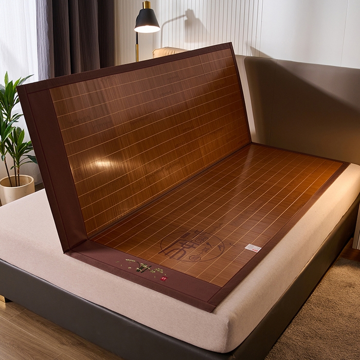 91家纺网 家纺一手货源 找家纺 鑫琪莱家纺 2025新款双面竹席冰丝席竹凉席学生宿舍席子 国风-翠竹-