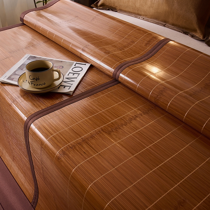 91家纺网 家纺一手货源 找家纺 鑫琪莱家纺 2025新款双面竹席冰丝席竹凉席学生宿舍席子 国风-翠竹-