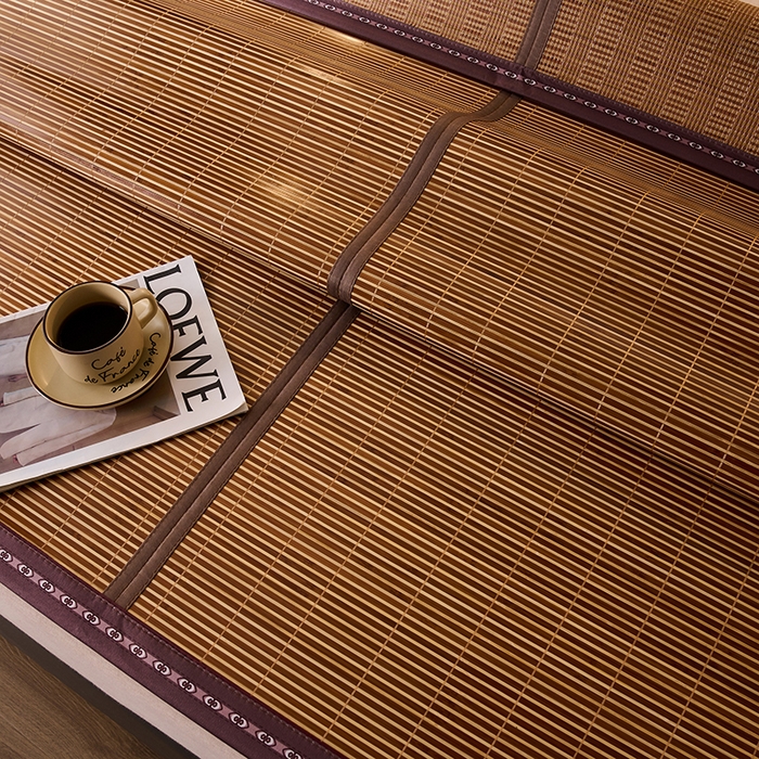 91家纺网 家纺一手货源 找家纺 鑫琪莱家纺 2025新款双面竹席冰丝席竹凉席学生宿舍席子 流金岁月-