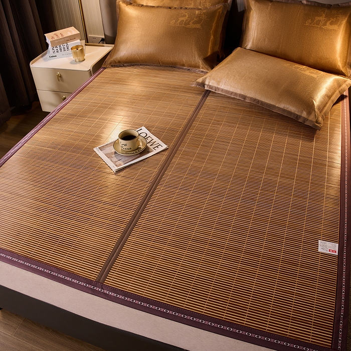 91家纺网 家纺一手货源 找家纺 鑫琪莱家纺 2025新款双面竹席冰丝席竹凉席学生宿舍席子 流金岁月-