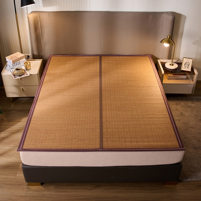 91家纺网 家纺一手货源 找家纺 鑫琪莱家纺 2025新款双面竹席冰丝席竹凉席学生宿舍席子 流金岁月-