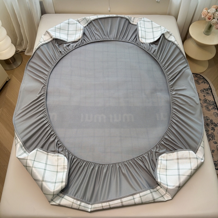 91家纺网 家纺一手货源 找家纺 LIFE.丽芙 2025春夏季新品数码印花冰藤凉席席子床笠三件套加厚冰丝软藤席小清新印花床罩单件（风格二） 玛丽格