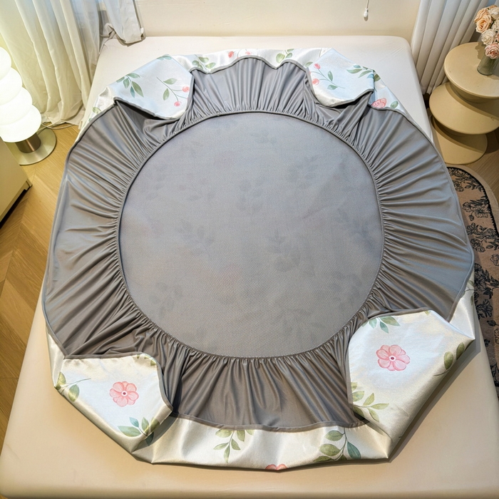 91家纺网 家纺一手货源 找家纺 LIFE.丽芙 2025春夏季新品数码印花冰藤凉席席子床笠三件套加厚冰丝软藤席小清新印花床罩单件（风格二） 莫妮卡