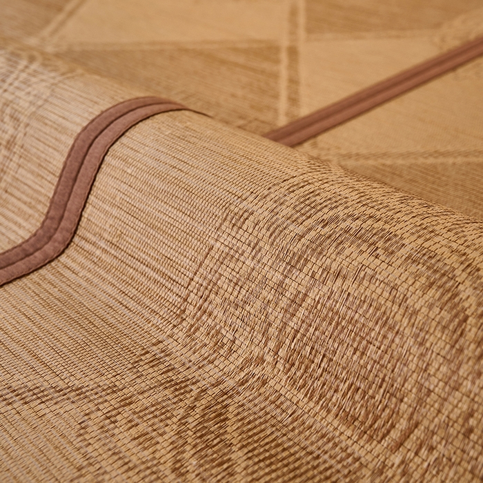 91家纺网 家纺一手货源 找家纺 鑫琪莱家纺 2025新款双面竹席冰丝席竹凉席学生宿舍席子 艾草木纹-醇享-