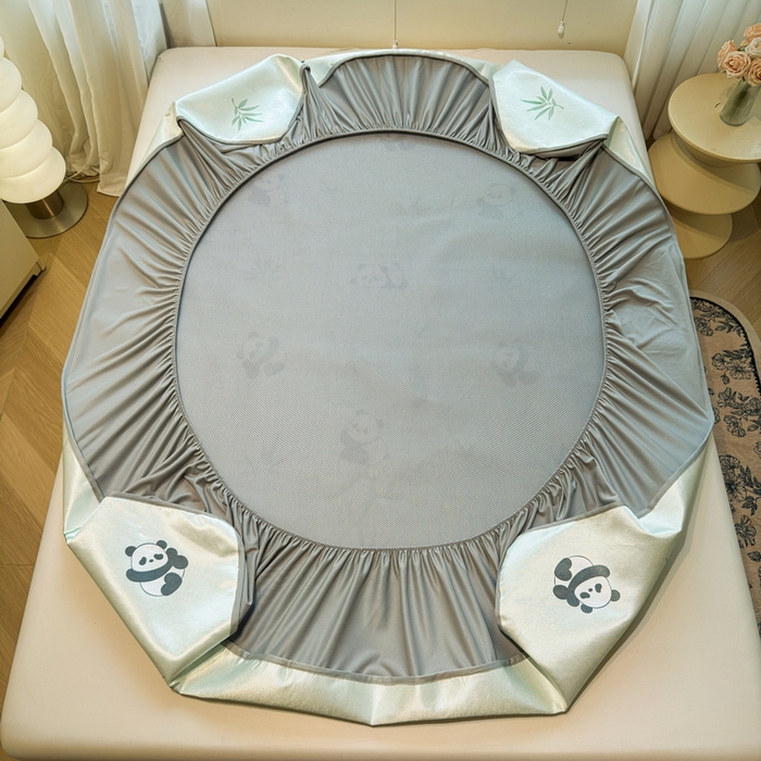 91家纺网 家纺一手货源 找家纺 LIFE.丽芙 2025春夏季新品数码印花冰藤凉席席子床笠三件套加厚冰丝软藤席小清新印花床罩单件（风格二） 小熊猫