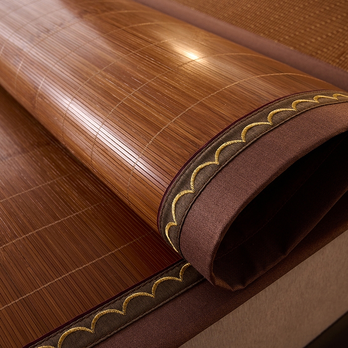 91家纺网 家纺一手货源 找家纺 鑫琪莱家纺 2025新款双面竹席冰丝席竹凉席学生宿舍席子 一路有你-