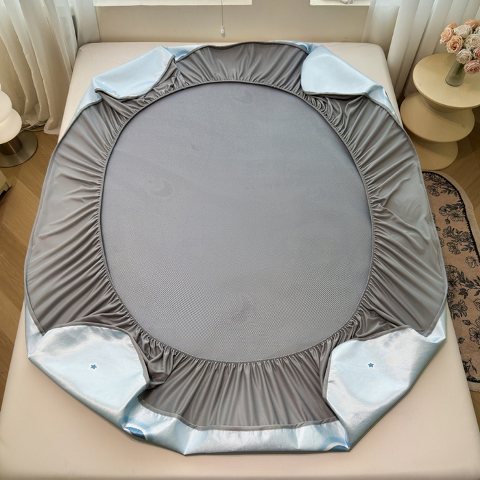 91家纺网 家纺一手货源 找家纺 LIFE.丽芙 2025春夏季新品数码印花冰藤凉席席子床笠三件套加厚冰丝软藤席小清新印花床罩单件（风格二） 星辰