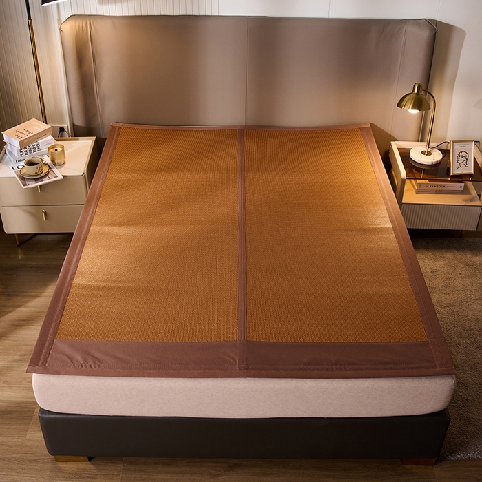 91家纺网 家纺一手货源 找家纺 鑫琪莱家纺 2025新款双面竹席冰丝席竹凉席学生宿舍席子 一路有你-