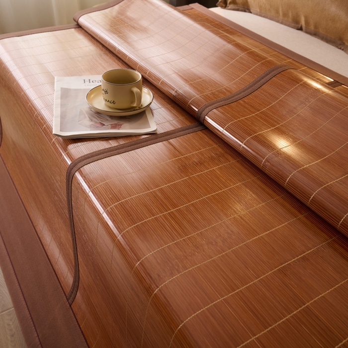 91家纺网 家纺一手货源 找家纺 鑫琪莱家纺 2025新款双面竹席冰丝席竹凉席学生宿舍席子 艾香满园