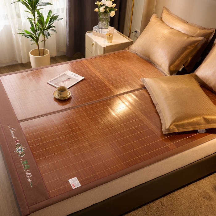 91家纺网 家纺一手货源 找家纺 鑫琪莱家纺 2025新款双面竹席冰丝席竹凉席学生宿舍席子 草本-薄荷