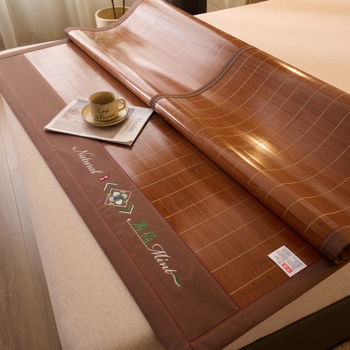 91家纺网 家纺一手货源 找家纺 鑫琪莱家纺 2025新款双面竹席冰丝席竹凉席学生宿舍席子 草本-薄荷