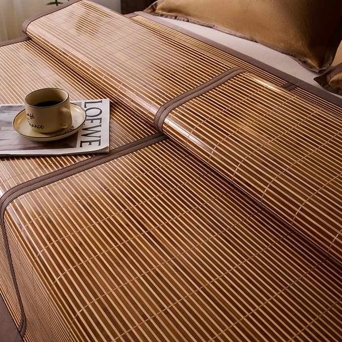 91家纺网 家纺一手货源 找家纺 鑫琪莱家纺 2025新款双面竹席冰丝席竹凉席学生宿舍席子 清凉睡眠