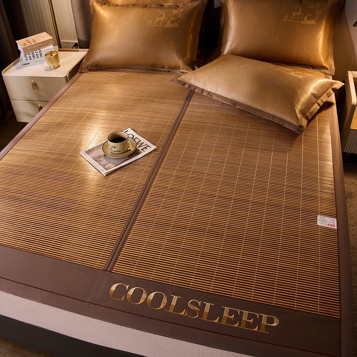 91家纺网 家纺一手货源 找家纺 鑫琪莱家纺 2025新款双面竹席冰丝席竹凉席学生宿舍席子 清凉睡眠