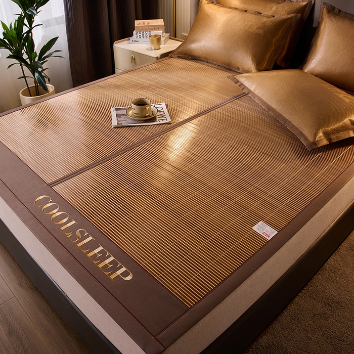 91家纺网 家纺一手货源 找家纺 鑫琪莱家纺 2025新款双面竹席冰丝席竹凉席学生宿舍席子 清凉睡眠