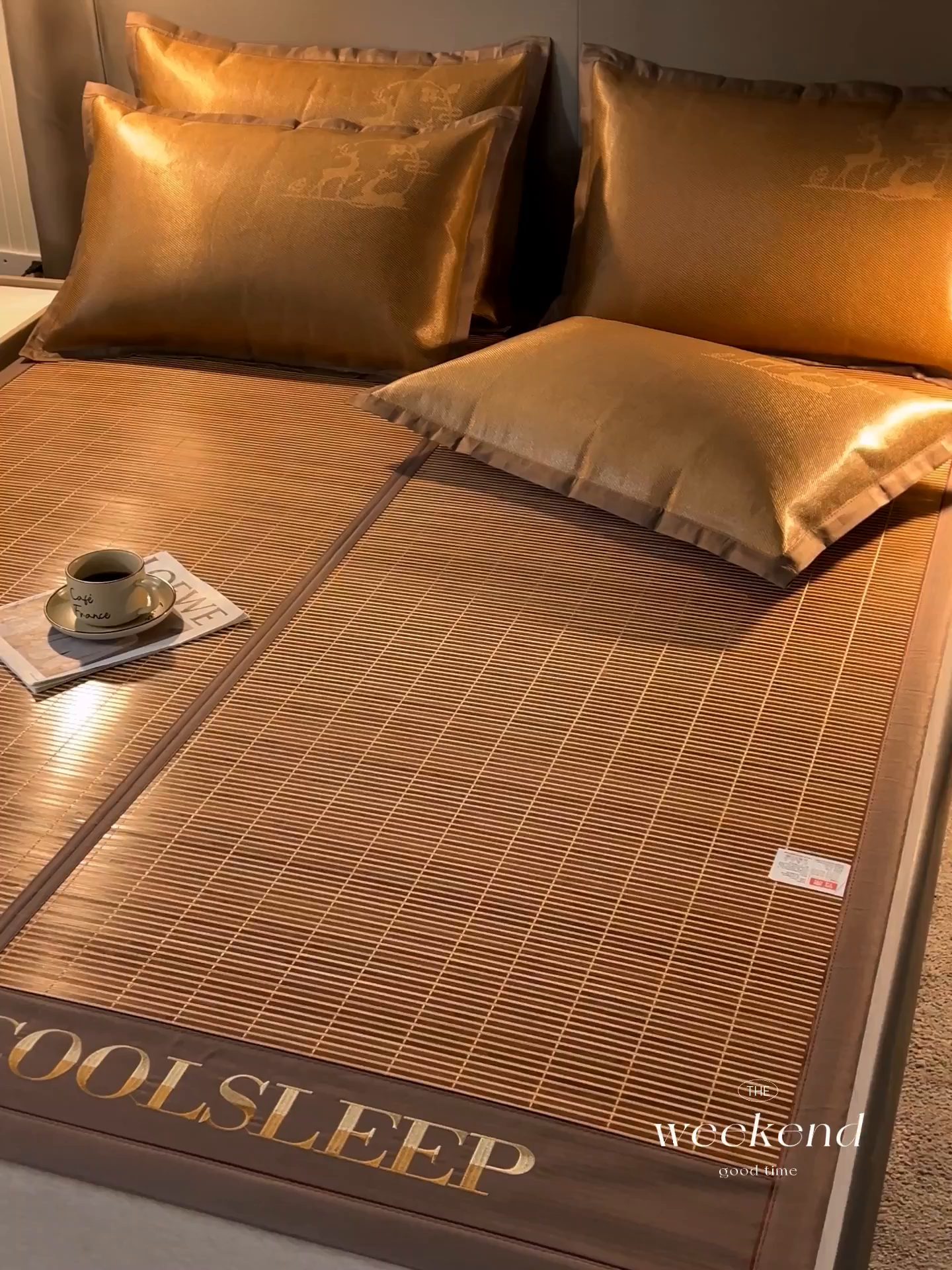 91家纺网 家纺一手货源 找家纺 鑫琪莱家纺 2025新款双面竹席冰丝席竹凉席学生宿舍席子 清凉睡眠