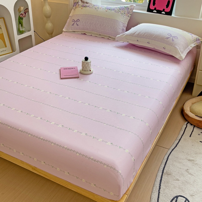 91家纺网 家纺一手货源 找家纺 依庭 2025新款全棉印花花卉款四件套单品系列-单床笠 洛香忆梦