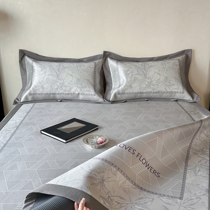 橘滋  2025新款高端轻奢简约数码印花冰丝席-床席 莫奈之夏-浅咖