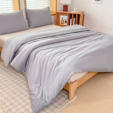 91家纺网 家纺一手货源 找家纺 （总）莎臣豹 2025新款纯色水洗棉磨毛原棉单被套