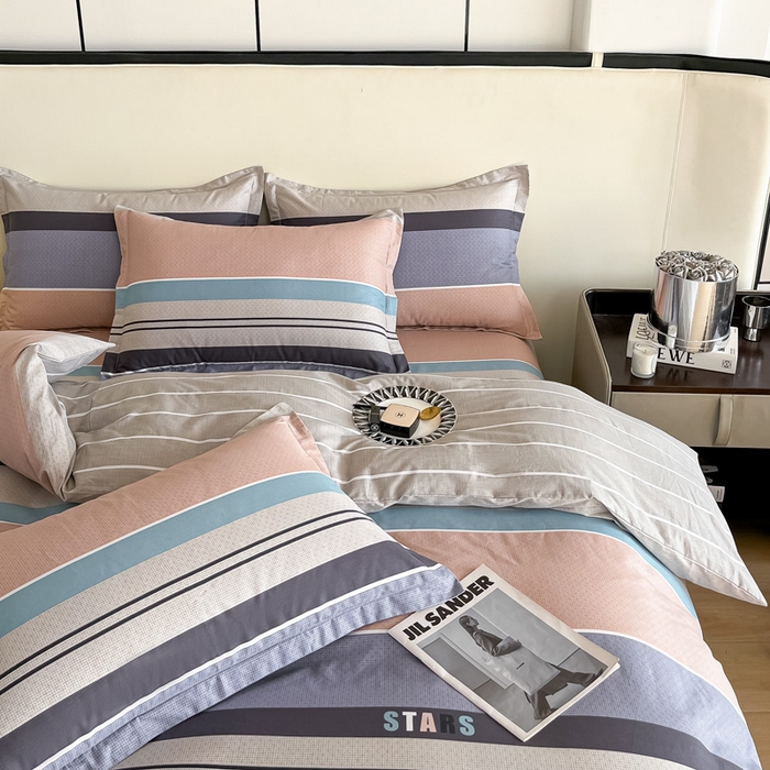 91家纺网 家纺一手货源 找家纺 依庭 2025新款全棉印花花卉款四件套单品系列-四件套 星空-玉