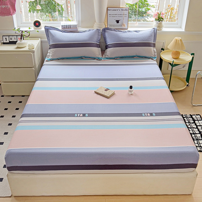 91家纺网 家纺一手货源 找家纺 依庭 2025新款全棉印花花卉款四件套单品系列-单床笠 星空-玉