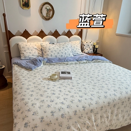 91家纺网 家纺一手货源 找家纺 （总）美丽坊 2025新款双层纱A类提花沐纱棉木棉四件套