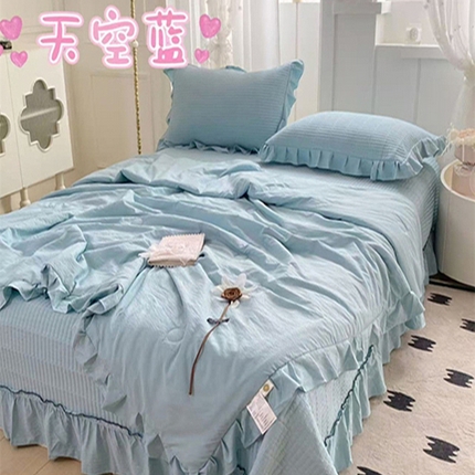 91家纺网 家纺一手货源 找家纺 （总）希朵家纺 2025新款小冰柠凉感床盖夏被四件套