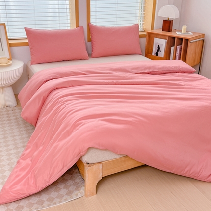 91家纺网 家纺一手货源 找家纺 （总）莎臣豹 2025新款纯色水洗棉磨毛原棉单被套